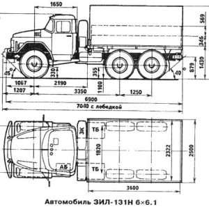 автомобили зил 131 размер кузова